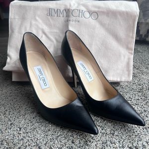 Jimmy Choo Black Romy 100 Leather Pump
